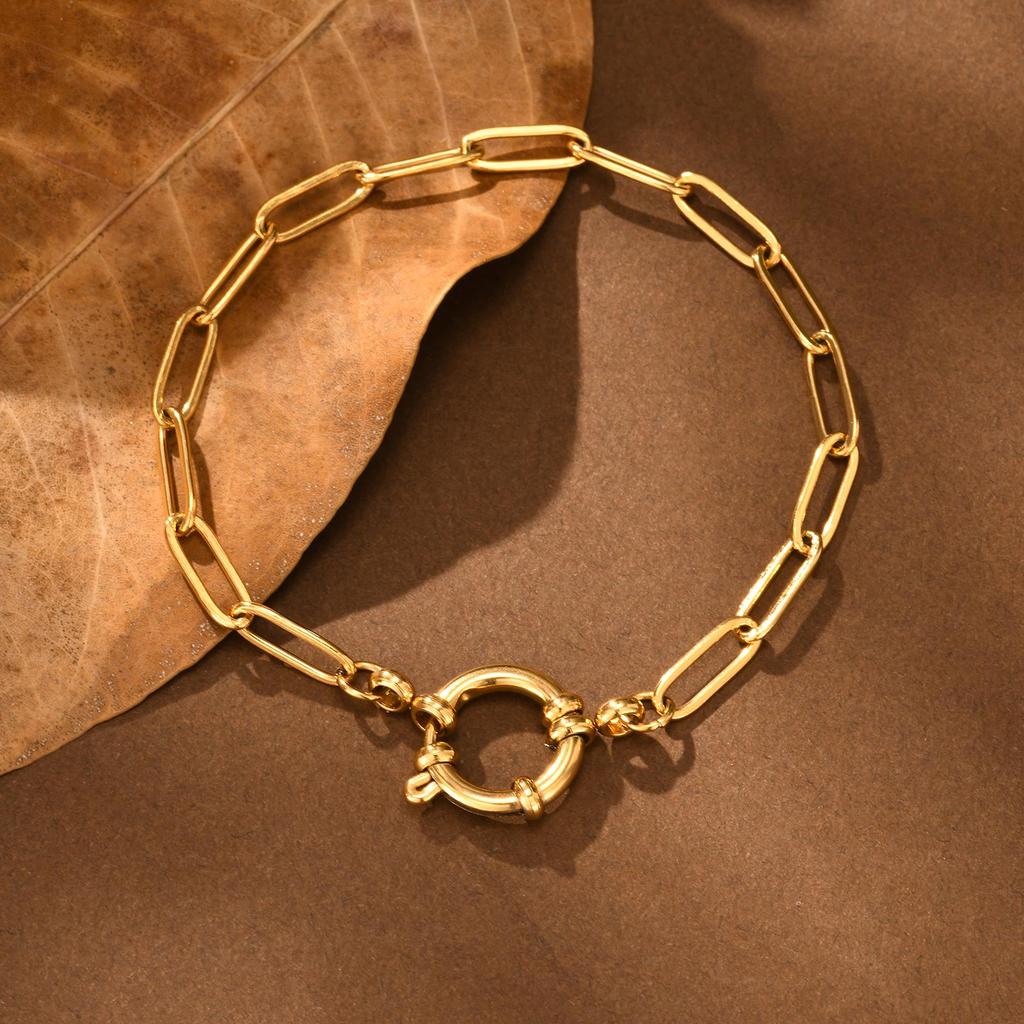 Exquisite Small Square Chain Bracelet for Women Girls, Gold Color Stainless Steel Bubble Buckle Bracelets,Fashion Jewelry Gifts