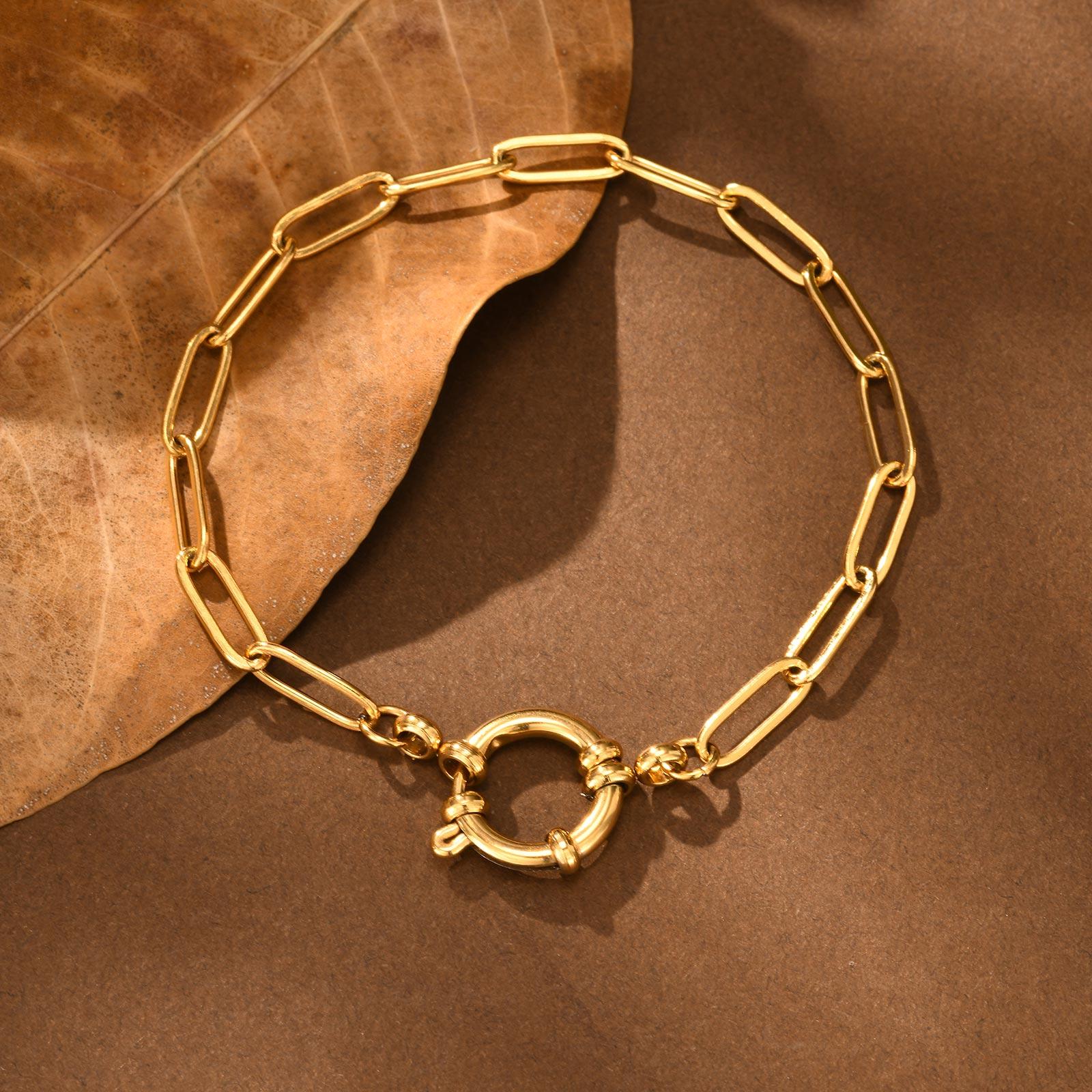 

Small Square Chain Bubble Buckle Necklace Gold Color Stainless Steel Paper Clip Chain Necklaces for Women Fashion Jewelry Gift