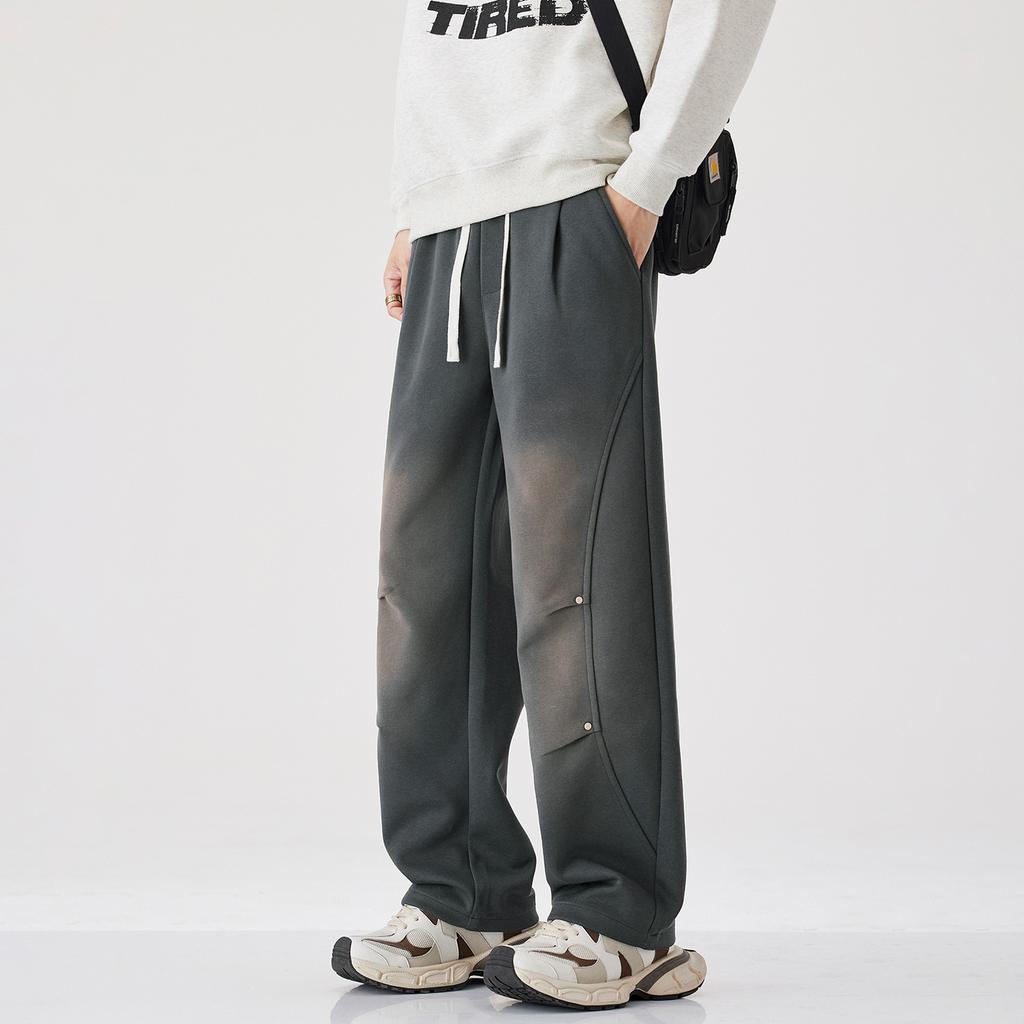 American Trendy Brand Loose Wide-leg Small Scimitar Sweatpants Men's Autumn New Drape Elastic Waist Casual Pants