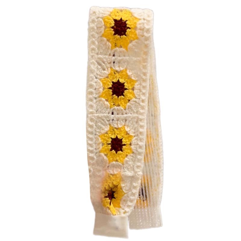 Retro Knit Adjustable Hairband for Adults Soft and Comfortable Headband Knitting Floral Hairpieces for Women and Girls