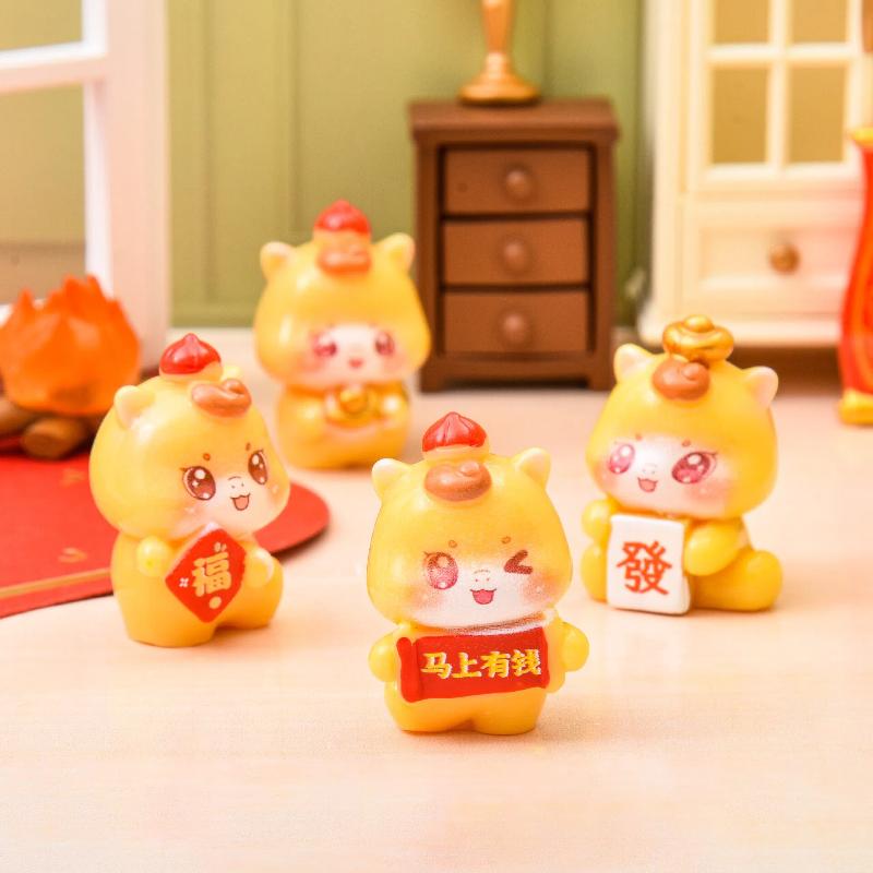 1/5Pcs Miniatures Cartoon Lucky Horse Micro Landscape Ornaments 2026 New Year Figurines Home Desk Decoration Gift