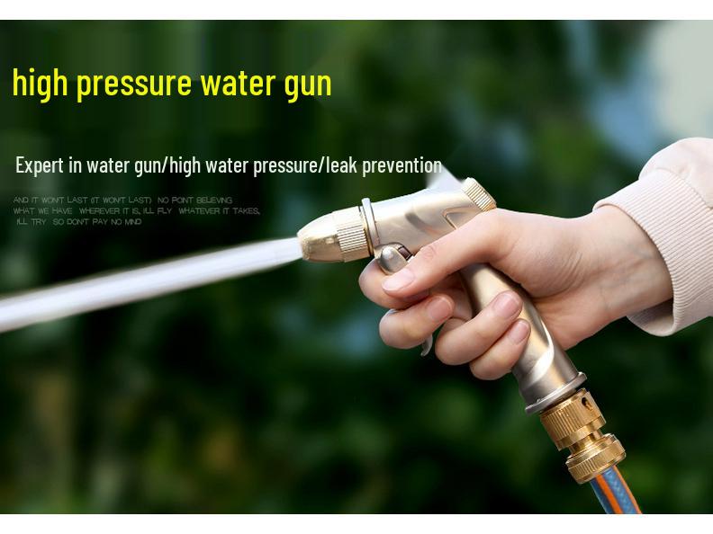 High-Pressure Car Wash & Garden Hose Nozzle with Brush - Multi-functional for Rinsing, Watering, and Cleaning.