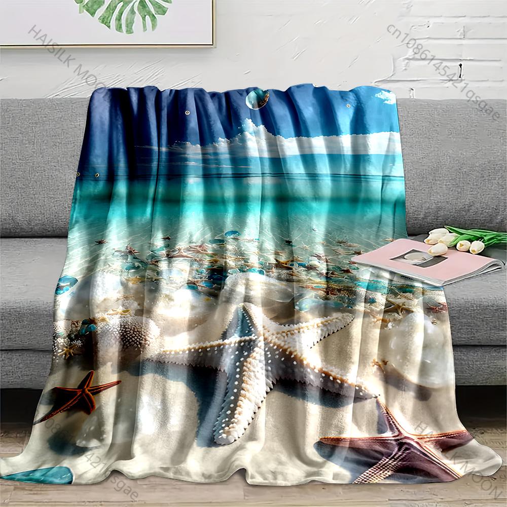 1PC Starfish and clear bubbles Print Adult Children Warm Blankets Home Travel Car Soft and Comfortable Suitable for all seasons