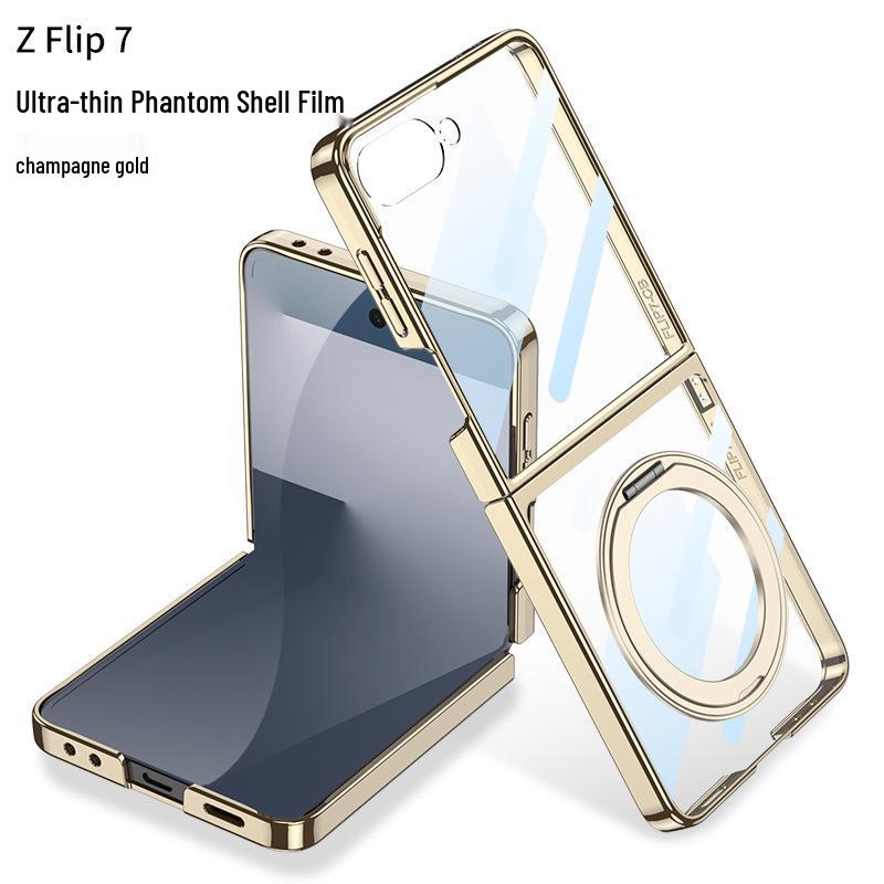 SAMSUNG Z Flip7 Magnetic Transparent Case with MagSafe Stand