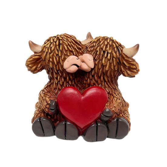 Alla hjärtans dag Höglandsboskap Figurin Harts Kärlekshjärta Höglandsboskap Staty Romantisk Gårdsbordsprydnad för Kök Trappstegshylla Heminredning