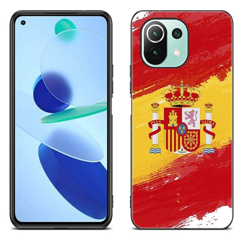 Spain Coat of Arms Flag Case For Xiaomi Mi 11 Lite NE 11i 10T 11T Pro A2 A3 Lite POCO F3 M3 M4 C31 X3 Pro NFC GT Black Cover