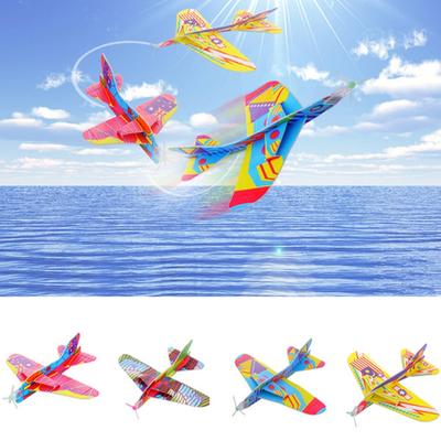 New Creative Kids Toy Magic Roundabout Combat Aircraft Foam Paper Airplane Model Hand Throw Flying Glide
