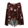 Womens  Fall Sweaters Long Sleeve Print Tops Pullover Sweaters Loose Dressy Casual Basic Clothes