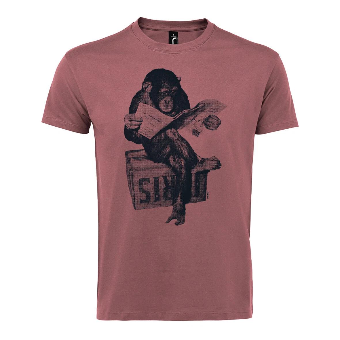 News Chimp on Crate T-shirt Heavy Vintage Prints 190 gsm Birthday Gift M