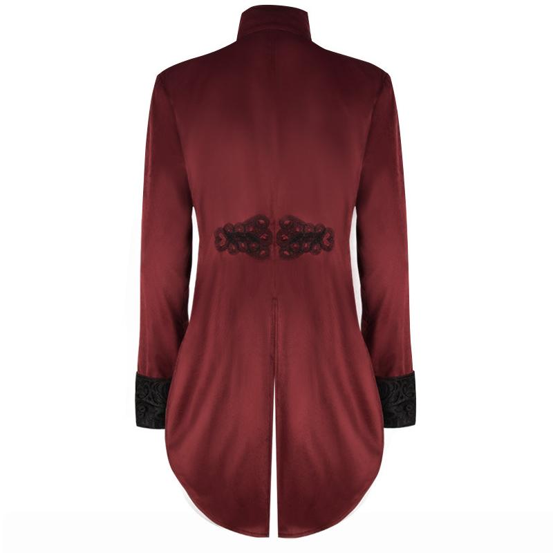 Veste gothique rétro victorienne Steampunk pour hommes, manteau de queue, Costume d'halloween à col