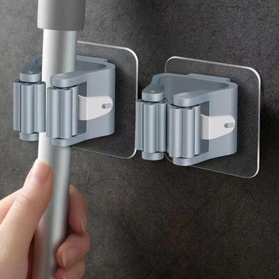 Punch-Free Mop Hook & Rack - Strong Wall-Mounted Storage for Bathroom & Kitchen