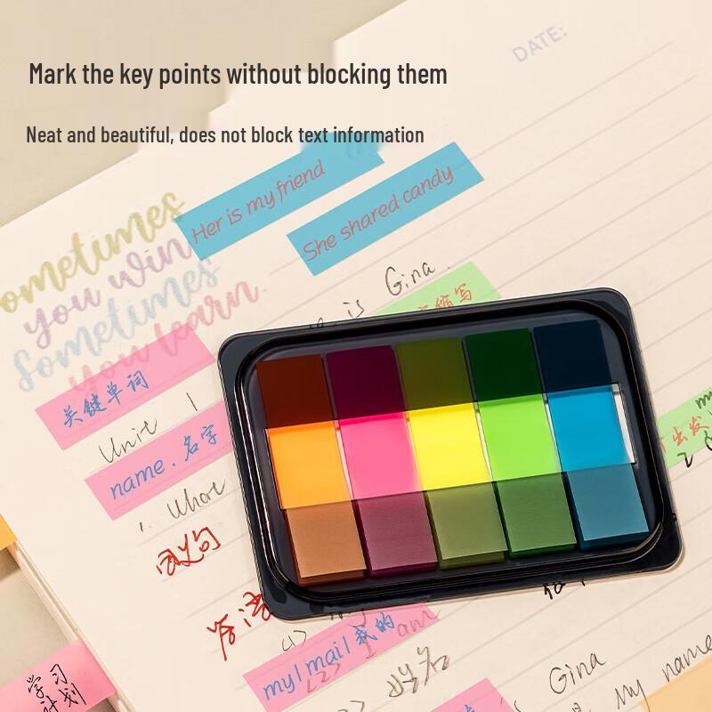 Deli 5-Color Fluorescent Pull-Out Index Tabs