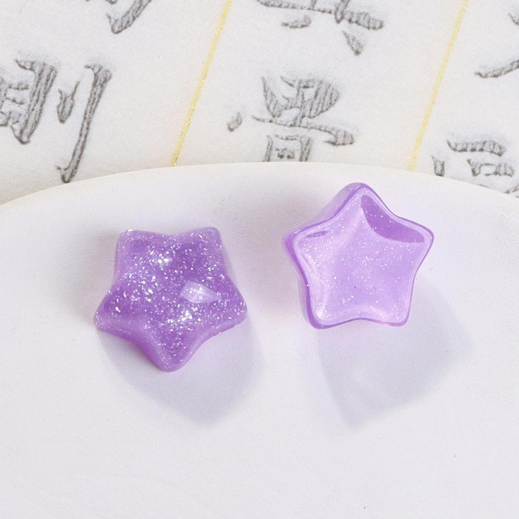 Sweet Starry Sky Glitter Heart Resin Star Stickers for DIY Phone Cases & Earrings