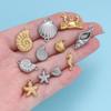 2Pcs Stainless Steel Ocean Theme Shell Starfish Turtle Conch Charms for DIY Handmade Earring Necklace Bracelet Jewelry Making