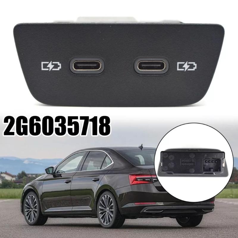 USB C Charging Interfaces 2G6035718 for MK8 Golf 8 Double Type-C Charging Port Automotive Accessories Easy Installation