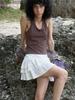 Gijun Oleaje Mini Skirt Off-White