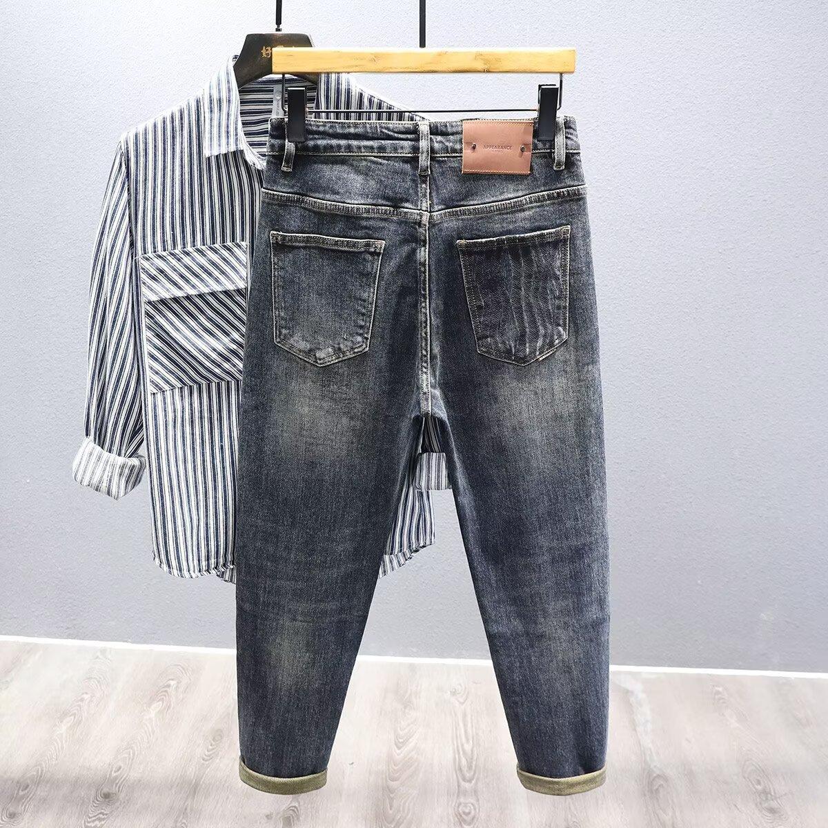 JYL Men s Jeans Slightly Loose Autumn New  American Tapered Denim 30