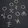 Running Metal Sports Logo Keychain Weightlifting Zinc Zinc Alloy Pendant Simple Key Ring Ornaments  Girls