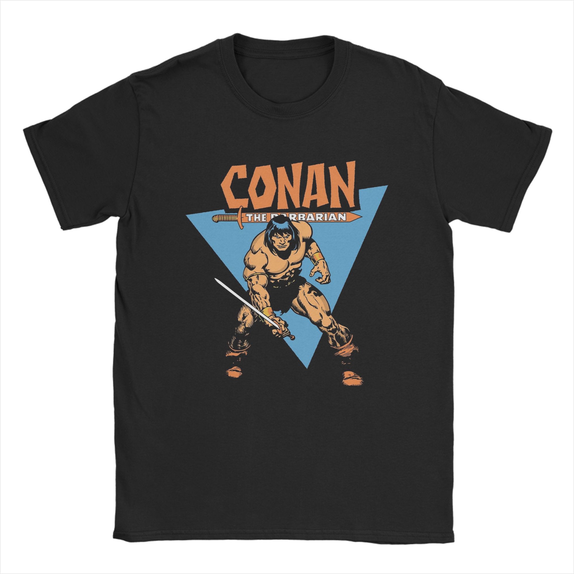 XIXI Fashion Heren T-shirts Conan de Barbaar Vintage Retro Vrije Tijd 100% Katoen T-shirt Korte Mouw Cartoon Manga T-shirt Ronde Hals Kleding Bedrukt L