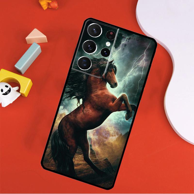 Domineering Cool Horse Phone Case For Samsung Galaxy S25 Ultra S9 S10 S20 S21 FE S22 S23 S24 Plus S24 Ultra Cover
