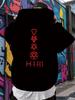 Black Hoodie with Devil Logo & Crosses Graphic - Casual Trendy Pullover with Kangaroo Pocket