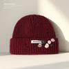 New Autumn and Winter Knitted Woolen Hats for Women Fashionable Hole In The Head Hats for Outdoor Cycling  Button Ear Protection Cold Hats for Men