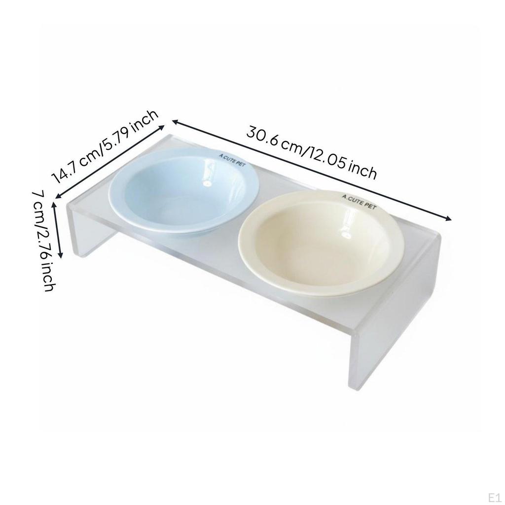 Ceramic Pet Bowl with Simple to Clean Elevated Cat Minimalist Design Acrylic