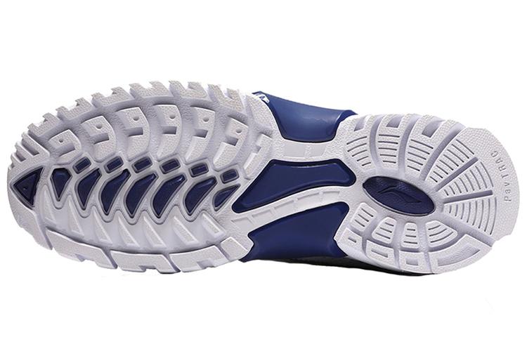 Li Ning Aurora Skyline Cushioning Slip Resistant Mid top Chunky Sneakers Men's White Blue Red AGLN235-2