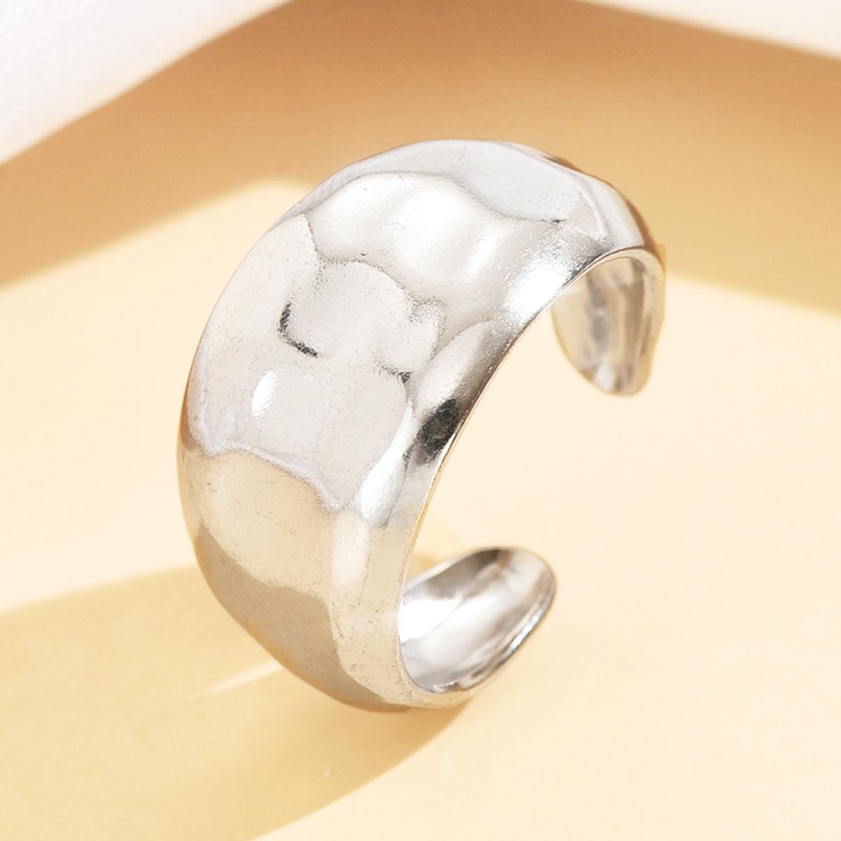 Retro Geometric Round Drum Stainless Steel Ring - High-End Index Finger Jewelry