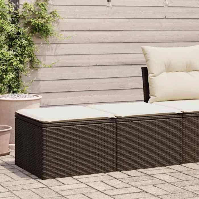 VidaXL Salon de jardin avec coussins 2pcs marron résine tressée acacia 3328686