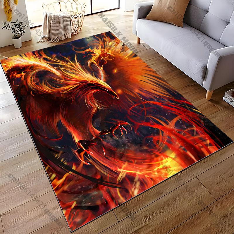 

Fiery phoenix risingcarpet Yoga living room room decor children s crawling mat doormat area rug games floor mat 40x60cm