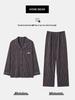 Men's 100% Cotton Striped Long Sleeve Pajamas - Trendy Korean Style for Spring