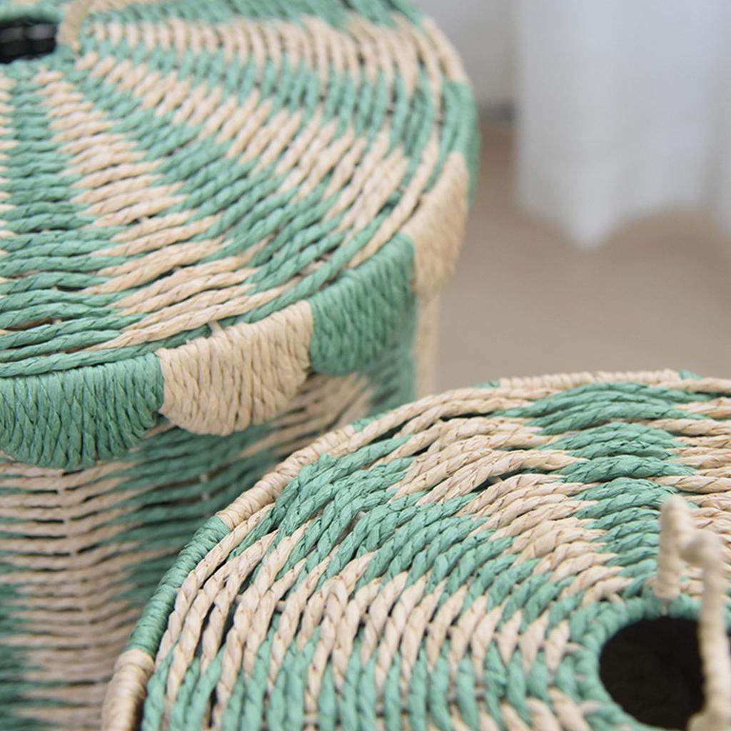 Handwoven Paper Rope Laundry Bin Large Capacity Multifunctional Household Basket For Clothes Toy Storage