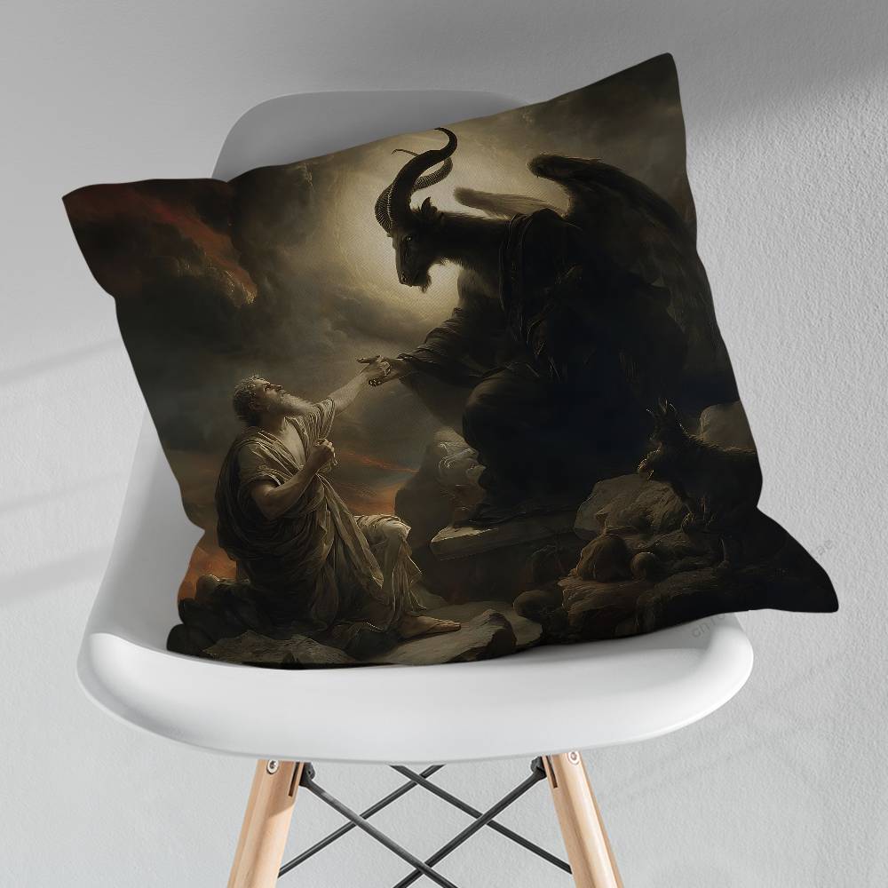 Fear Art Dark Devil Satan Various Sizes Square Pillow Case For Car Home Bedchamber Decor Birthday Gift