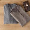 Men's Spring & Autumn Half-High Neck Zip Sweater - Casual, Versatile, Solid Color Pullover