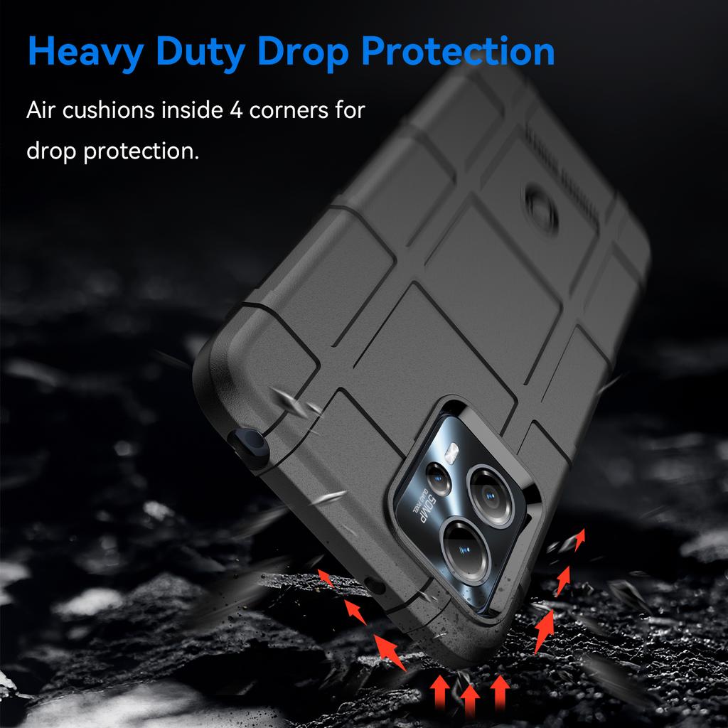 For Motorola Moto G13 4G/G23 4G Shockproof Soft TPU Phone Cover Case Rugged Square Grid Texture Phone Protector