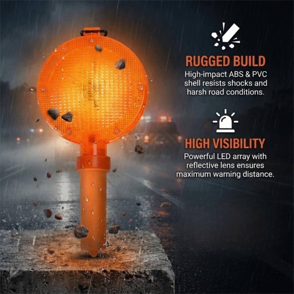 Waterproof Handheld LED Barricade Light High Visibility Strobe LED Warning Light with Ring Large Traffic Cone Light Night Use