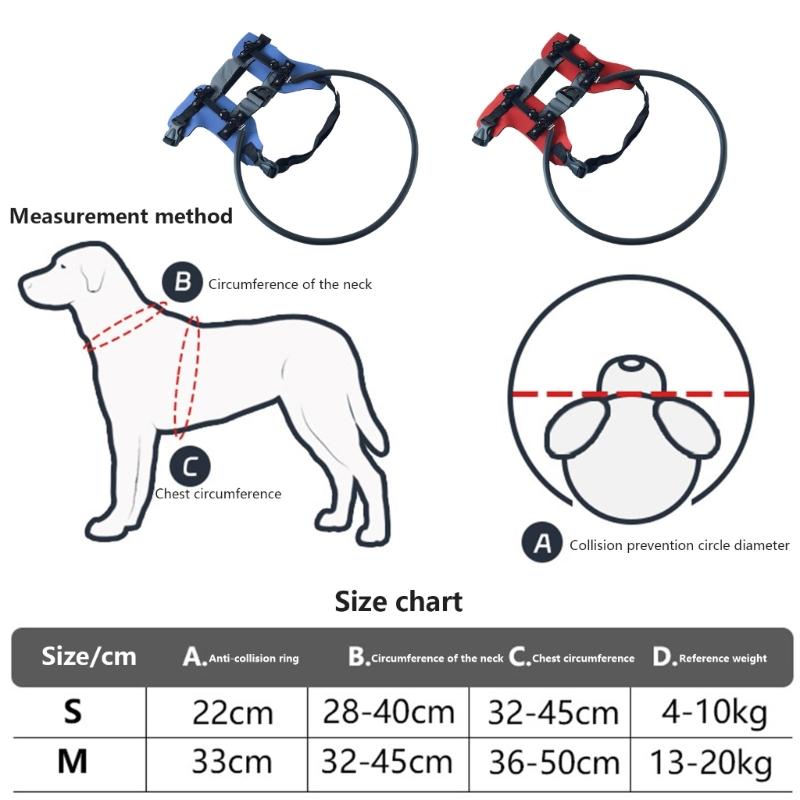 Crashproof Protective Collar for Blind Dog Stable Frame Adjustable Guide Harness Enhancing Pet Mobility Aid