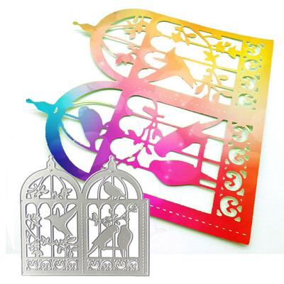 Ptaki w klatce Scrapbooking wykrojniki do metalu szablony do albumów DIY wystrój kartek papierowych