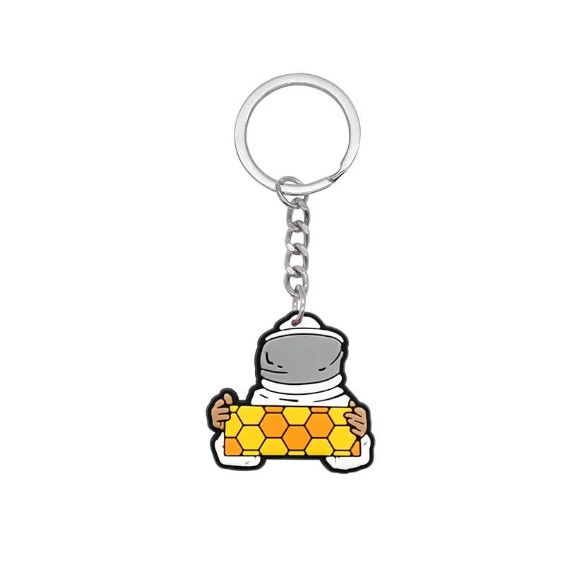

Key Ring Chain Bee Bag Pvc Soft Rubber Keychain Party Decorations Holder Keychains for Women Daisy Red Flower Pendant Bees Miss