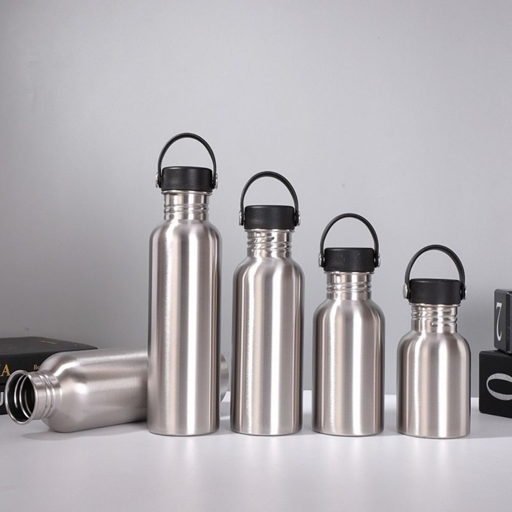 Single Walled Water Bottle with Handle Large Capacity Outdoor Travel Cup  Cycling