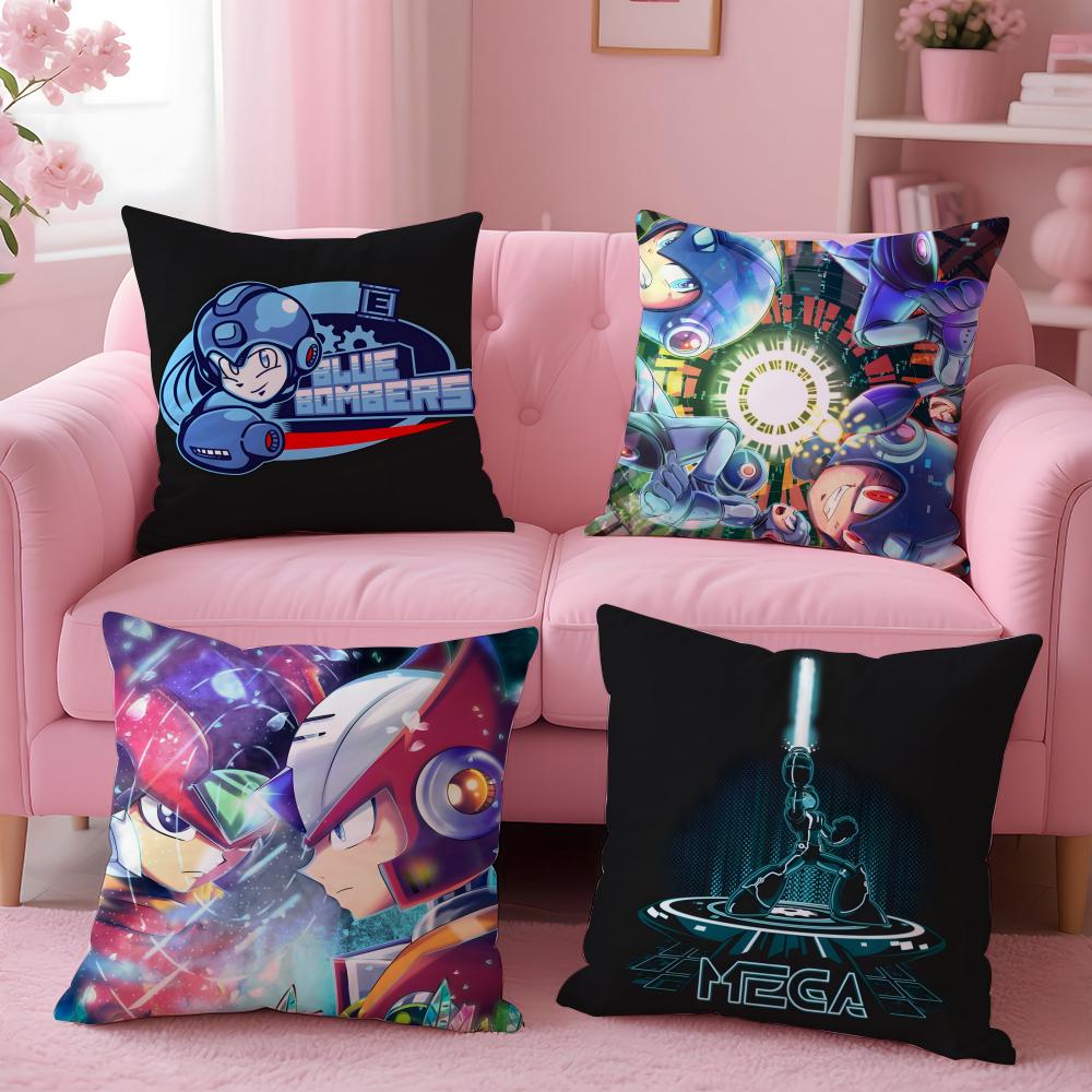 Mega Man anime game Cushion Cover Pillow Case Soft Skin Friendly Fabric Concealed Zipper