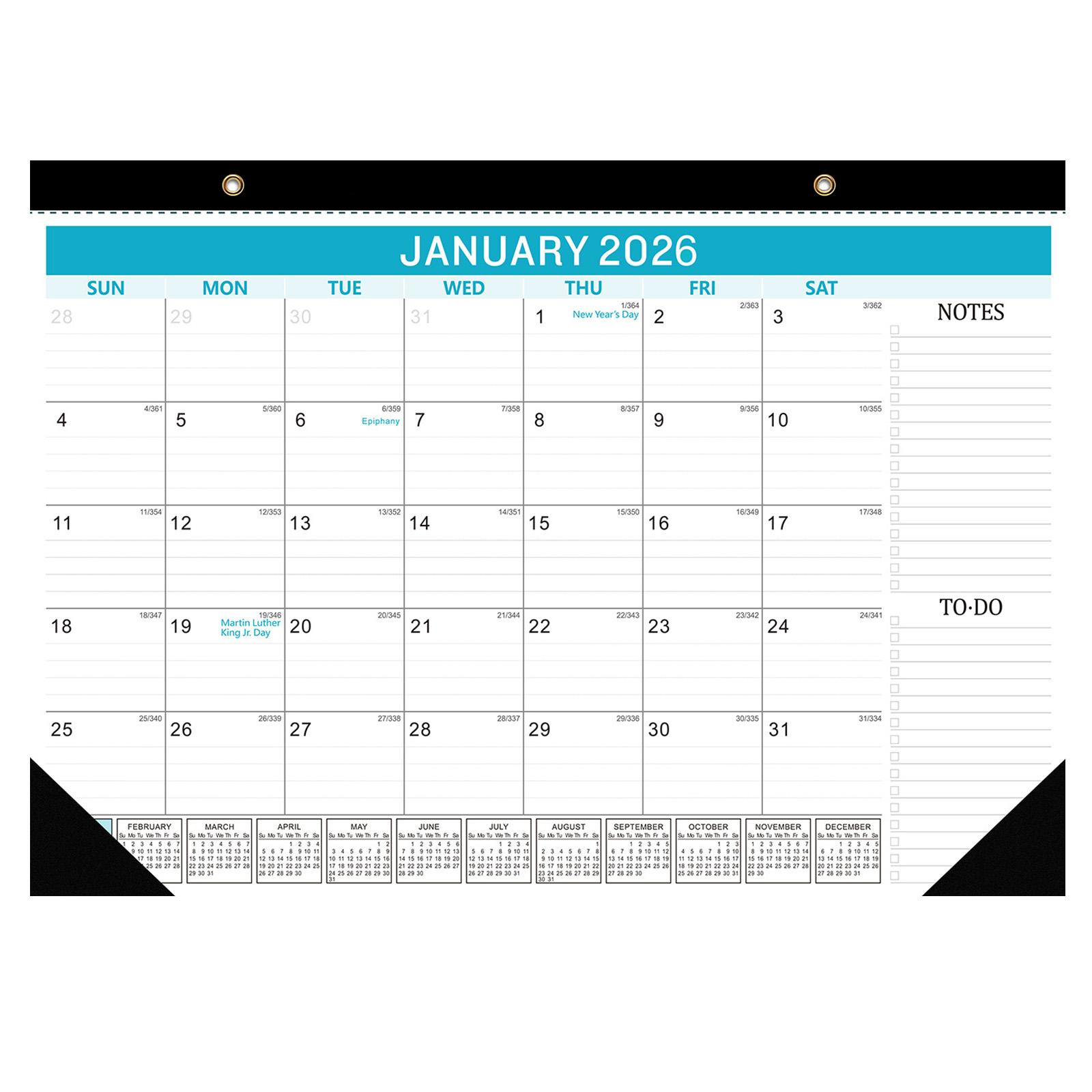 

18 Month Planner, Wall Calendar With Protective Plastic Cover, Large Size, Suitable For, Home, And Teacher Use. One Size