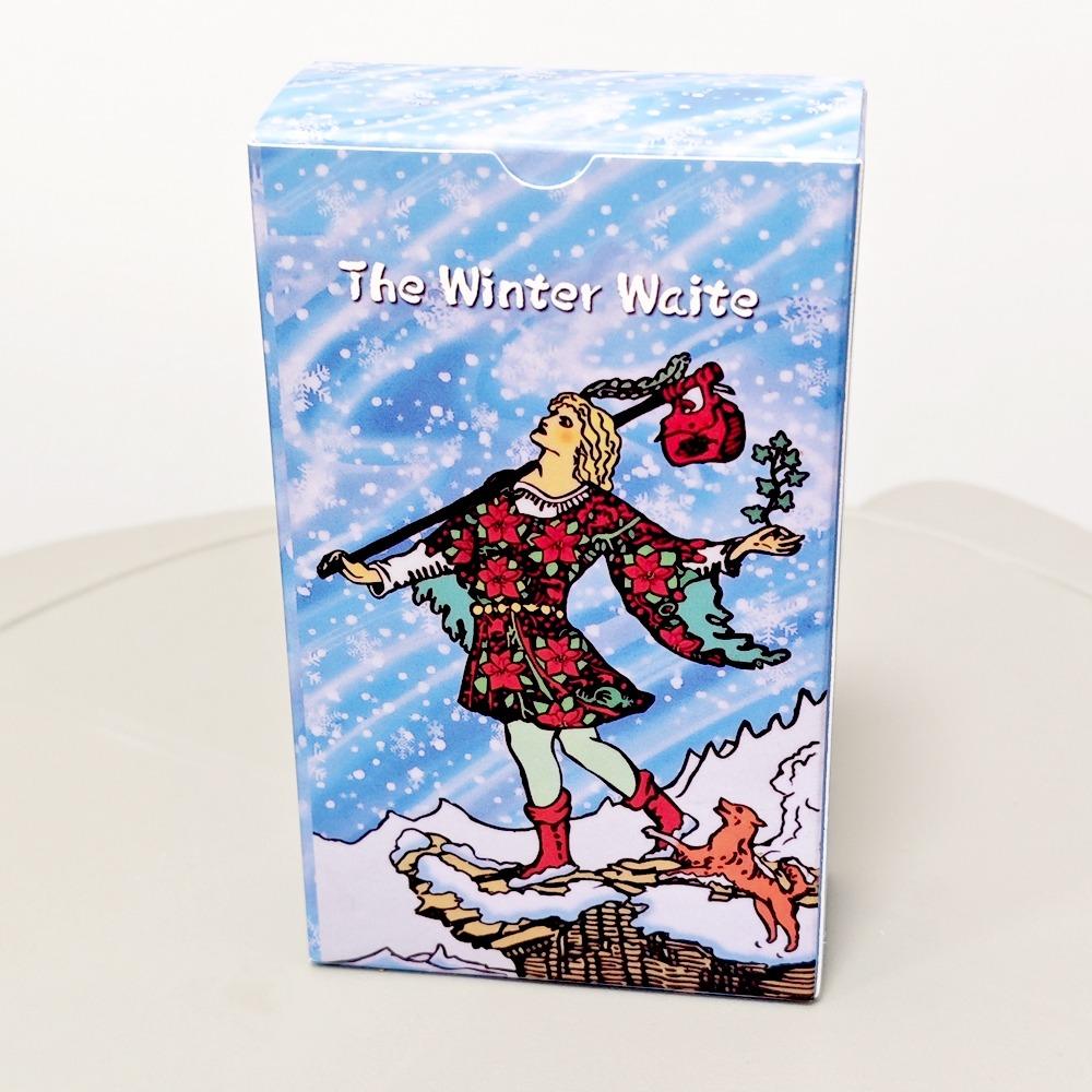 Winter Waite Tarot, 78-teiliges Tarot mit Bildern vor winterlichem Hintergrund, basierend auf dem Rider Tarot des RWS-Systems, 12 x 7 cm