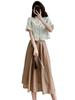 Xiaxin Real Shot Chinese-Style Skirt Set: New Two-Piece Outfit with Light National Style Half-Length Skirt