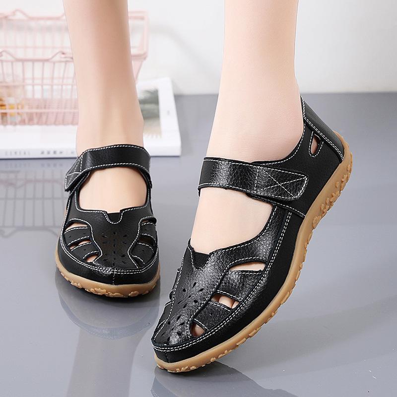Large Size Loafers Spring and Summer New Women's Sandals Hollow Women's Shoes Hole Shoes Mother Shoes Women's Single Shoes