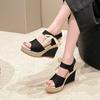 High Quality Women's Shoes Plus Size Women's Sandals Peep Toe Dress Sandals Women New Round Toe Wedge Sandals