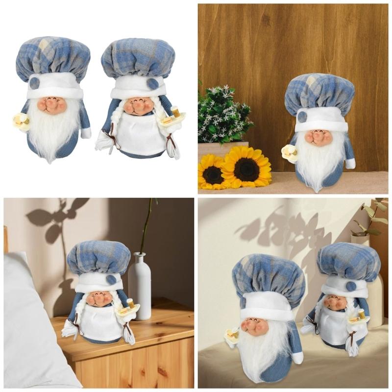 Chefs Gnomes Plush,Handmade Chefs Tomte Swedish Gnomes Scandinavian Figurine Nordics Gnomes Plush Elf Doll Ornament