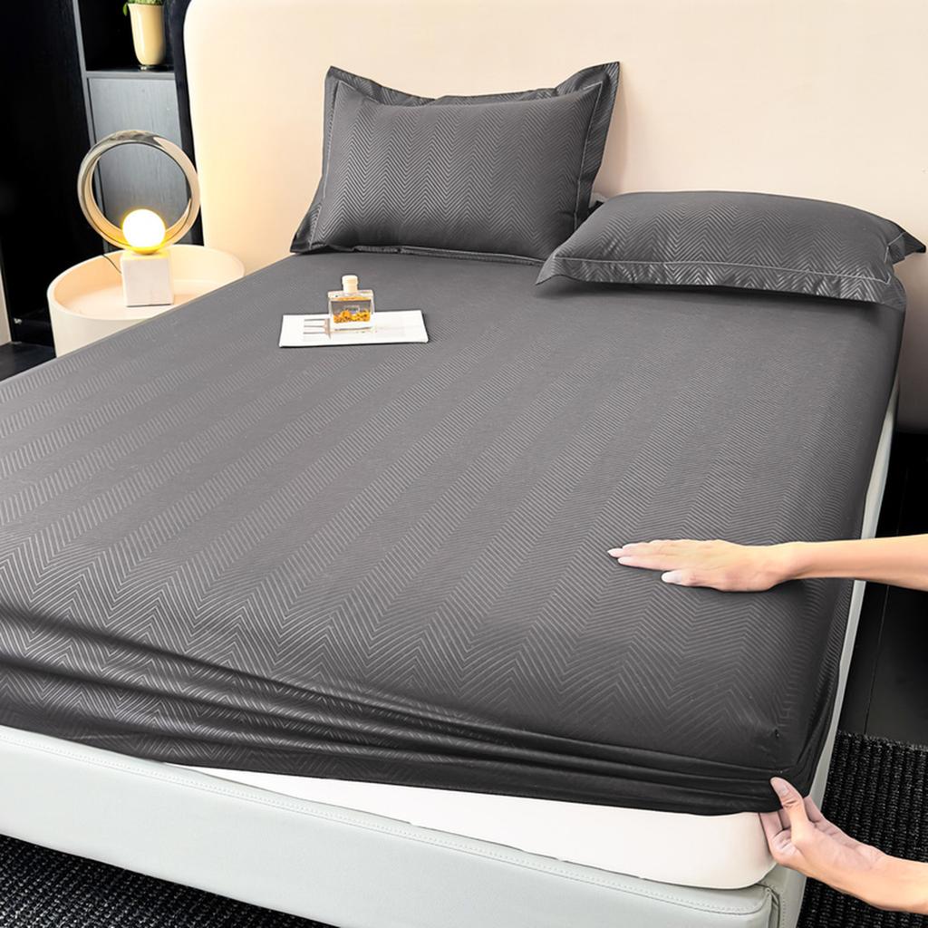 Unifarbenes gebürstetes Bettlaken mit vollständiger Abdeckung, rutschfester und staubdichter Schutzbezug, Bettdecke