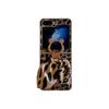 Leopard Print Bow Ring Is Suitable for Samsung ZFlip6 Mobile Phone Case Zflip5 Folding Screen Anti-drop Protective Case.